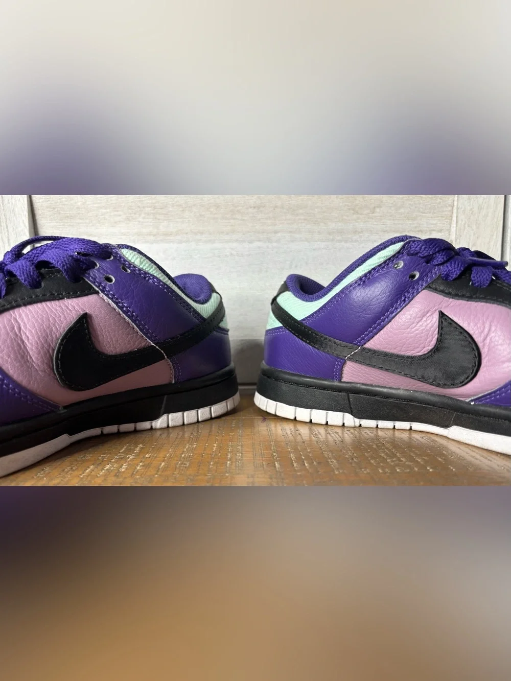 Nike Dunk Low By You Custom Purple Black Mint Green Sneakers Women’s Size 5.5